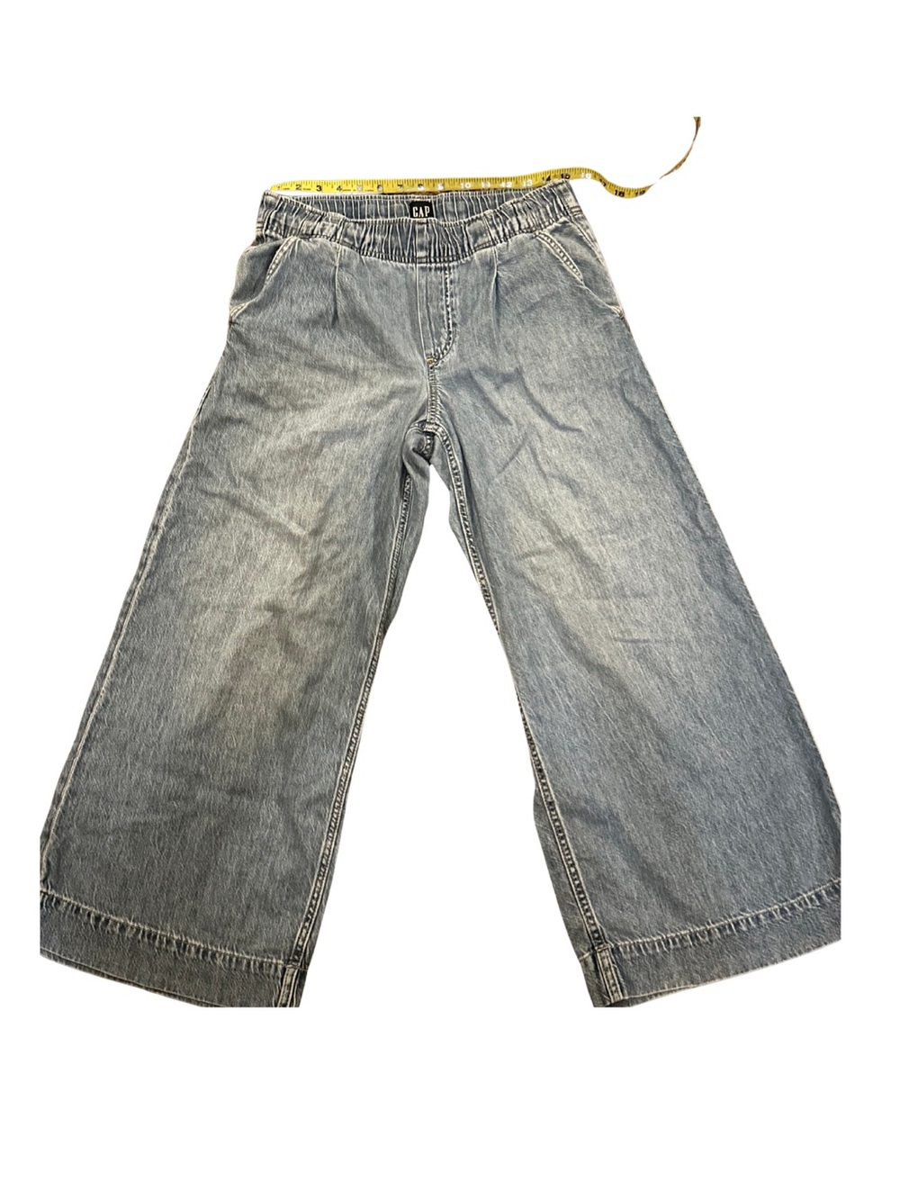 Gap Mid Rise UltraSoft Pleated Easy Baggy Jeans Cropped Women’s Small Petite